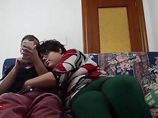 fat indian girl and her boy having fun on the couch sex